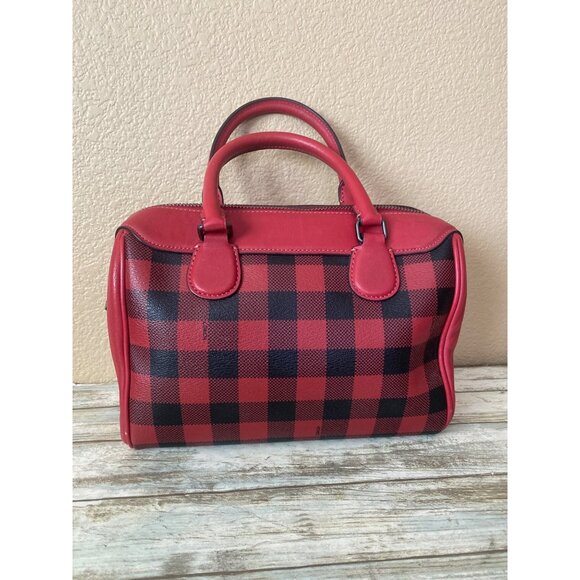 Coach Mini Bennett Satchel F38948 – Red Black Buffalo Plaid – Crossbody Bag - Picture 8 of 16